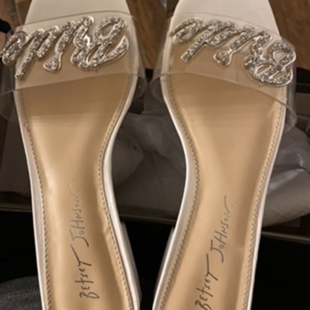 Betsey Johnson White Crystal Embellished Sandals
